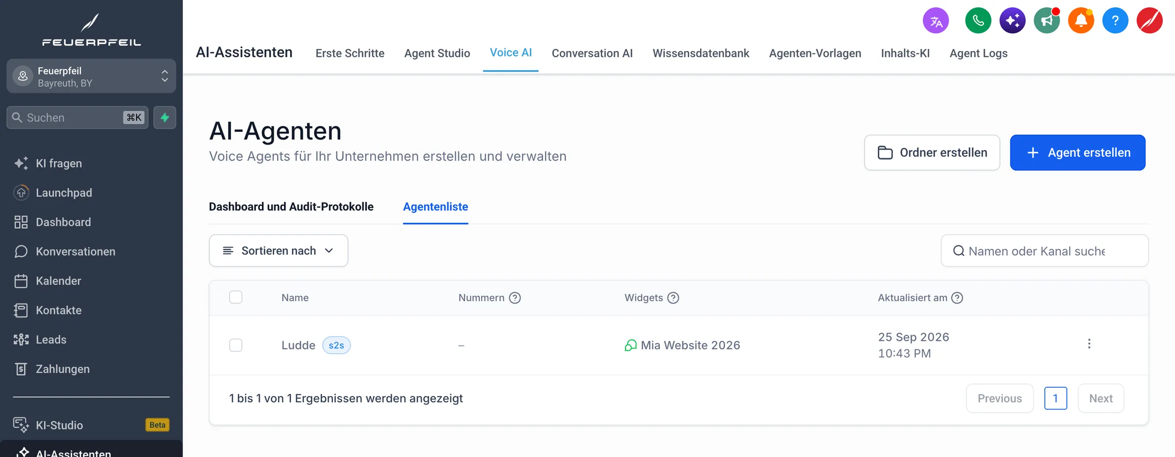 Sprachassistent Ludwig, verbunden mit dem Website-Widget