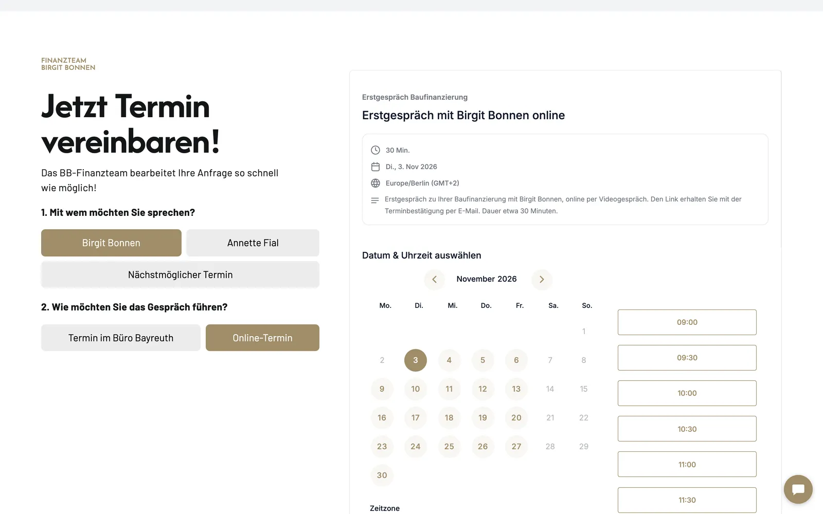 Birgit Bonnen per Video: Wahl in zwei Schritten, rechts der Kalender