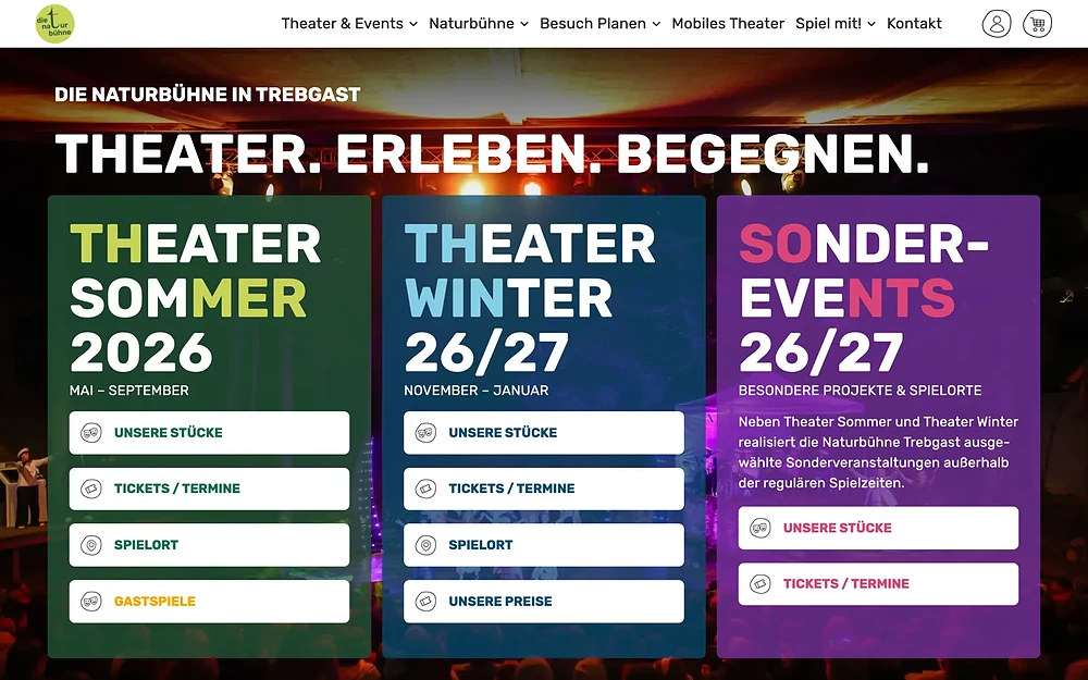 dienaturbuehne.de, Startseite