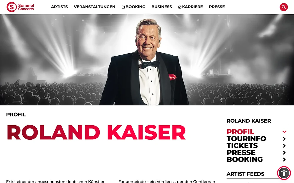semmel.de, Künstlerseite Roland Kaiser