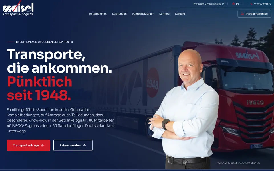 Startseite von maisel-spedition.de