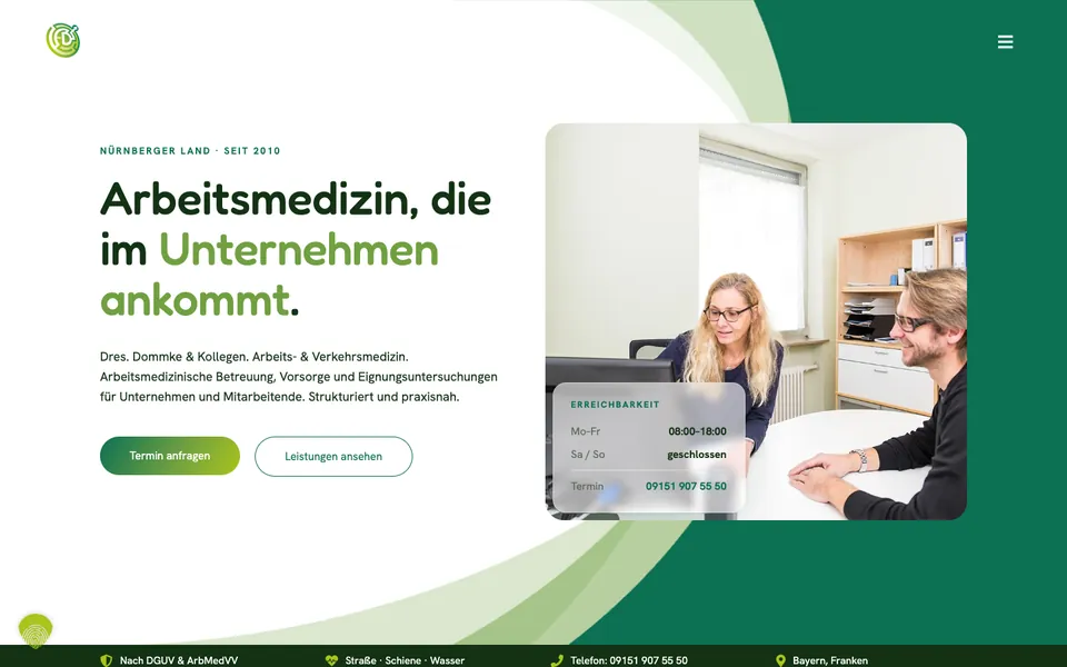 Startseite von arbeitsmedizin-nuernbergerland.eu