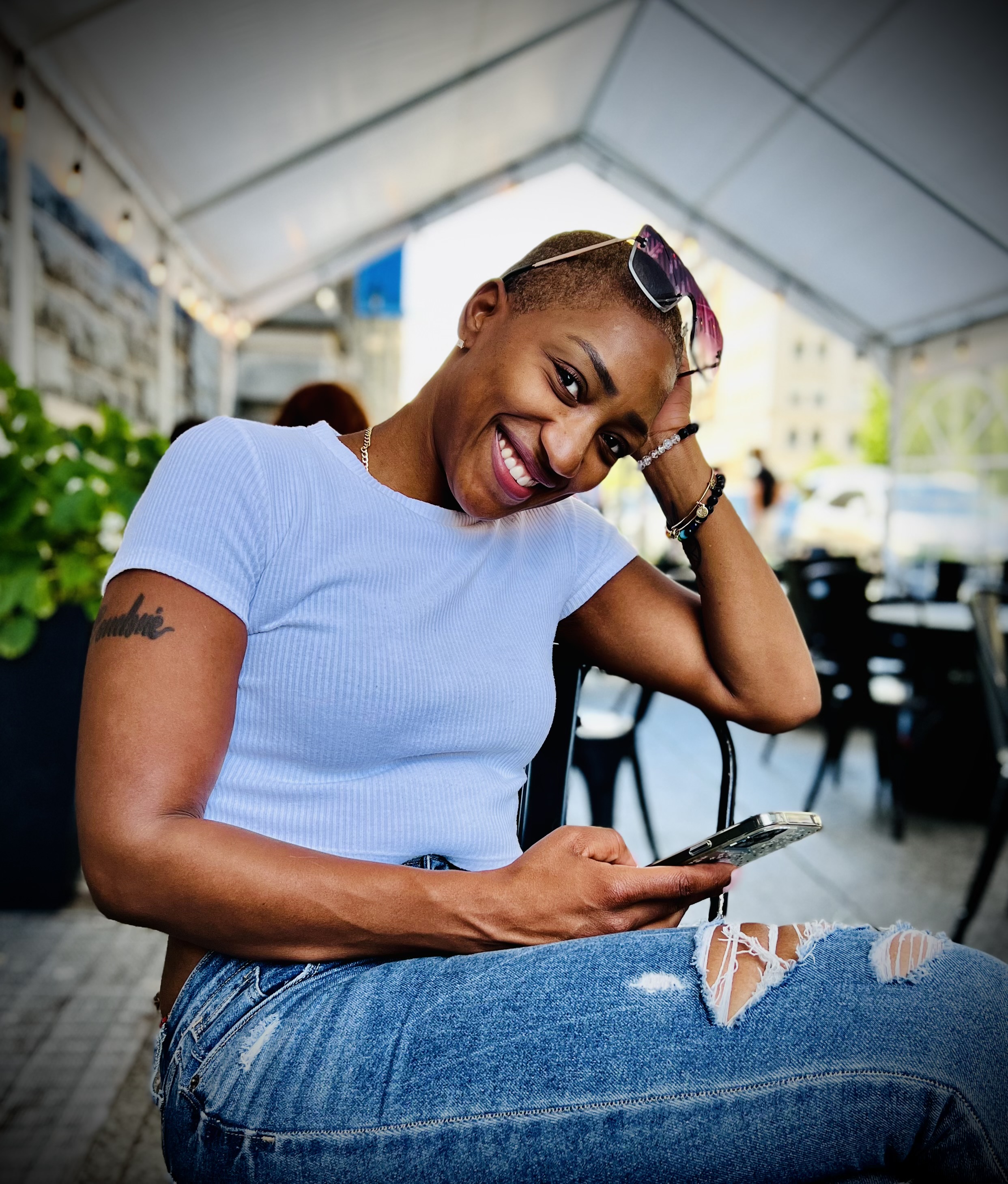 A woman in D.C., out for brunch