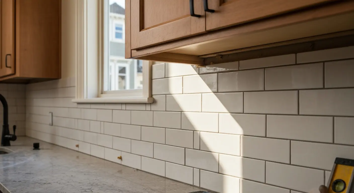 Kitchen backsplash installation