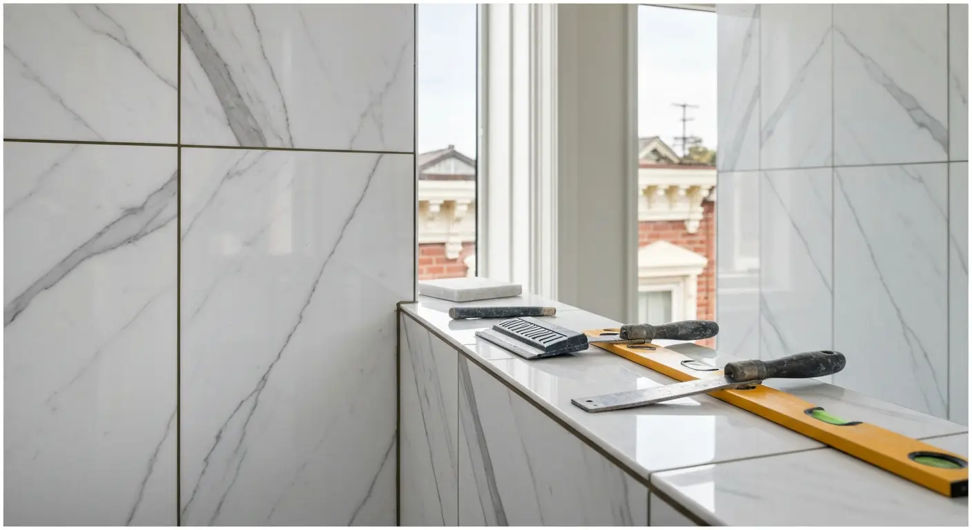 Bathroom tile installation