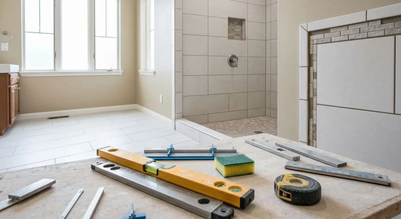 Bathroom tile installation