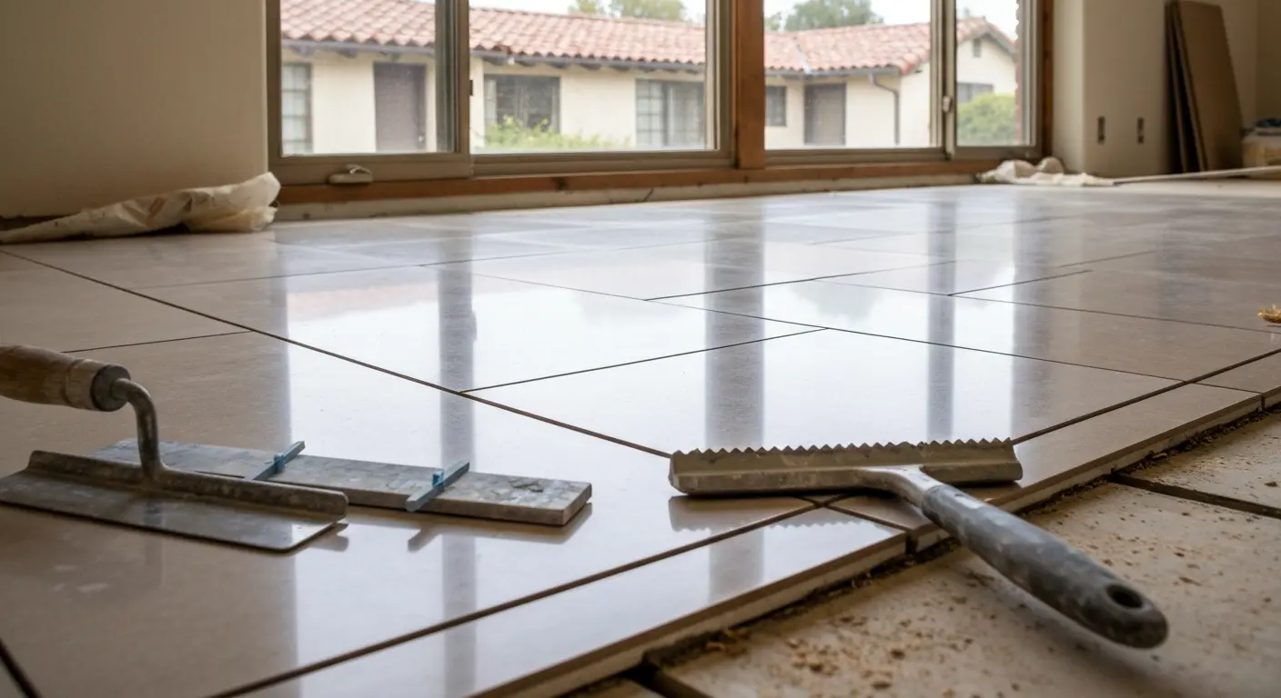 Professional tile installation project