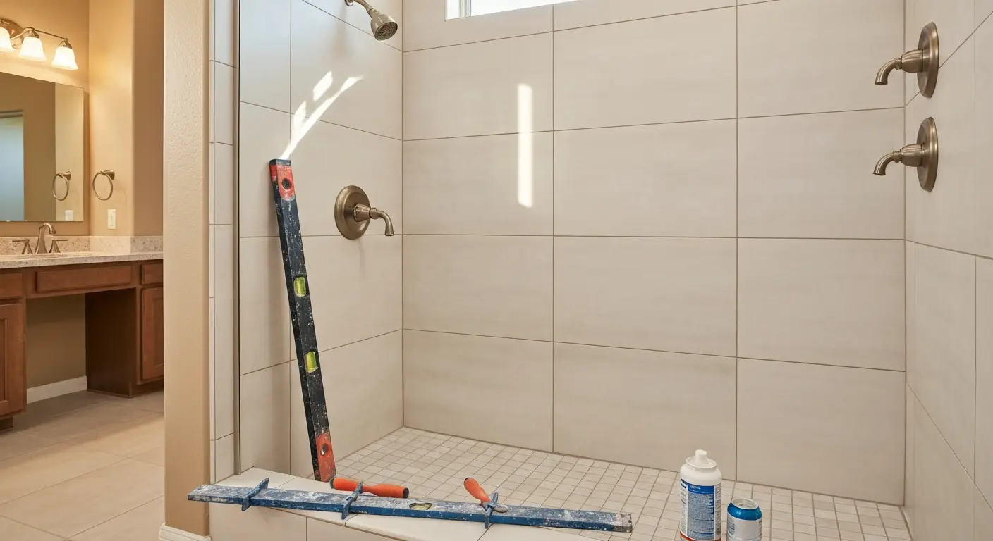 Bathroom tile shower installation