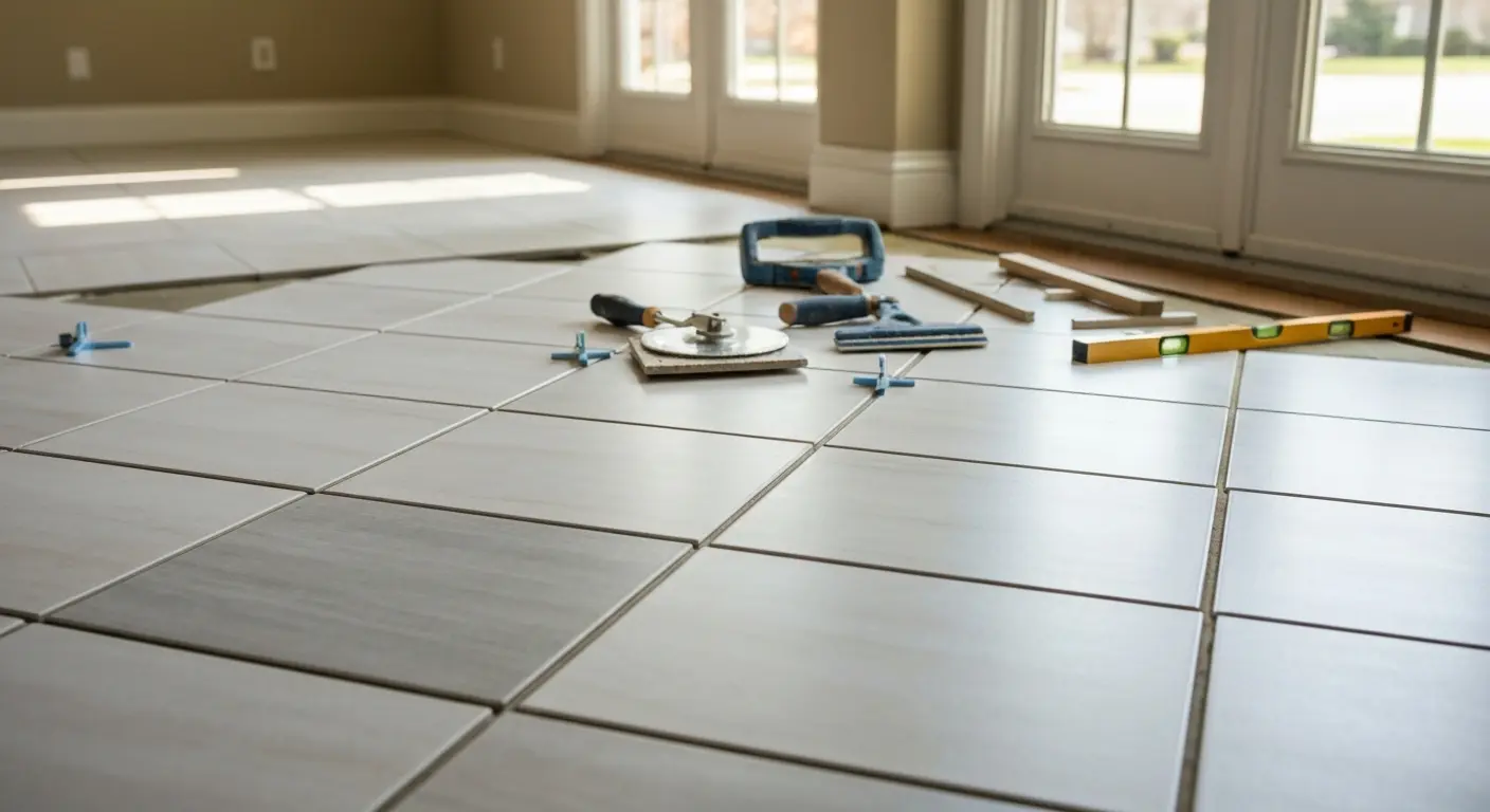 Tile flooring installation