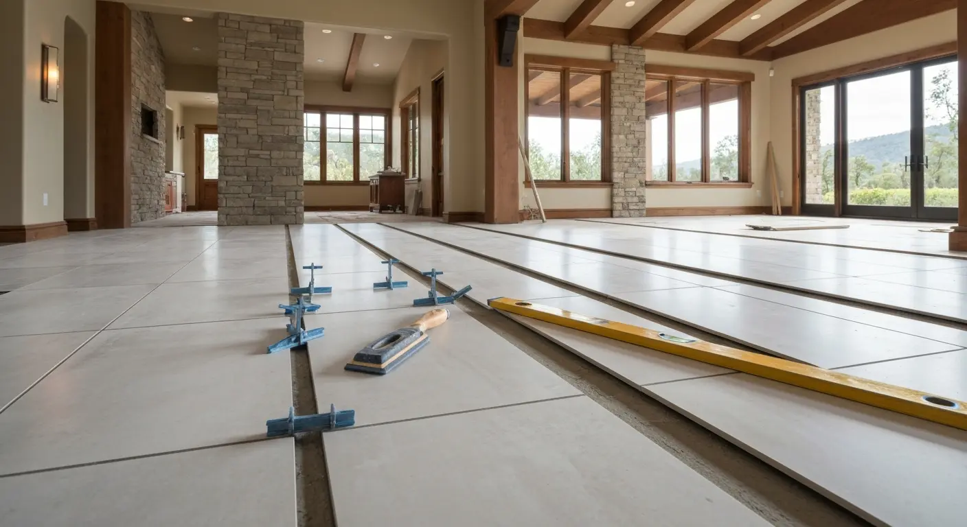 Floor tile installation