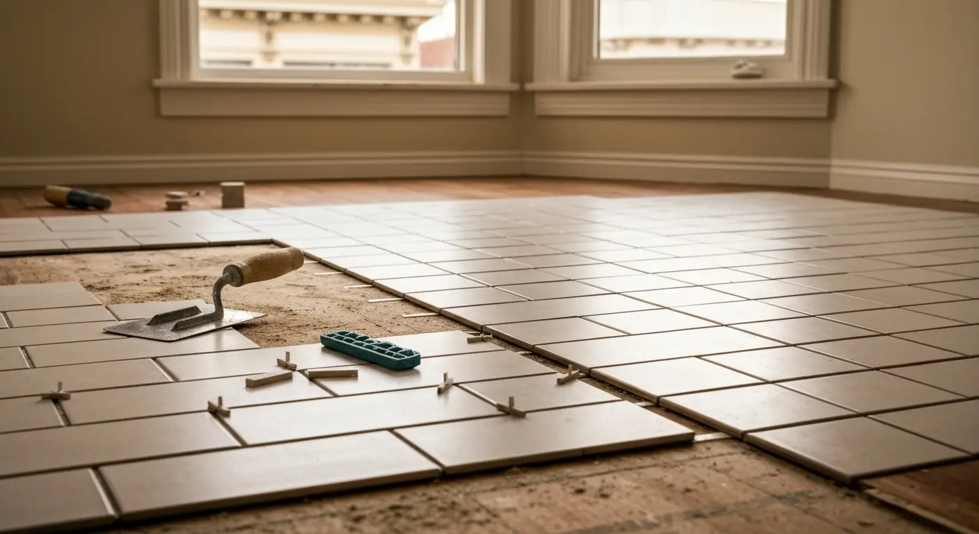 Tile flooring installation