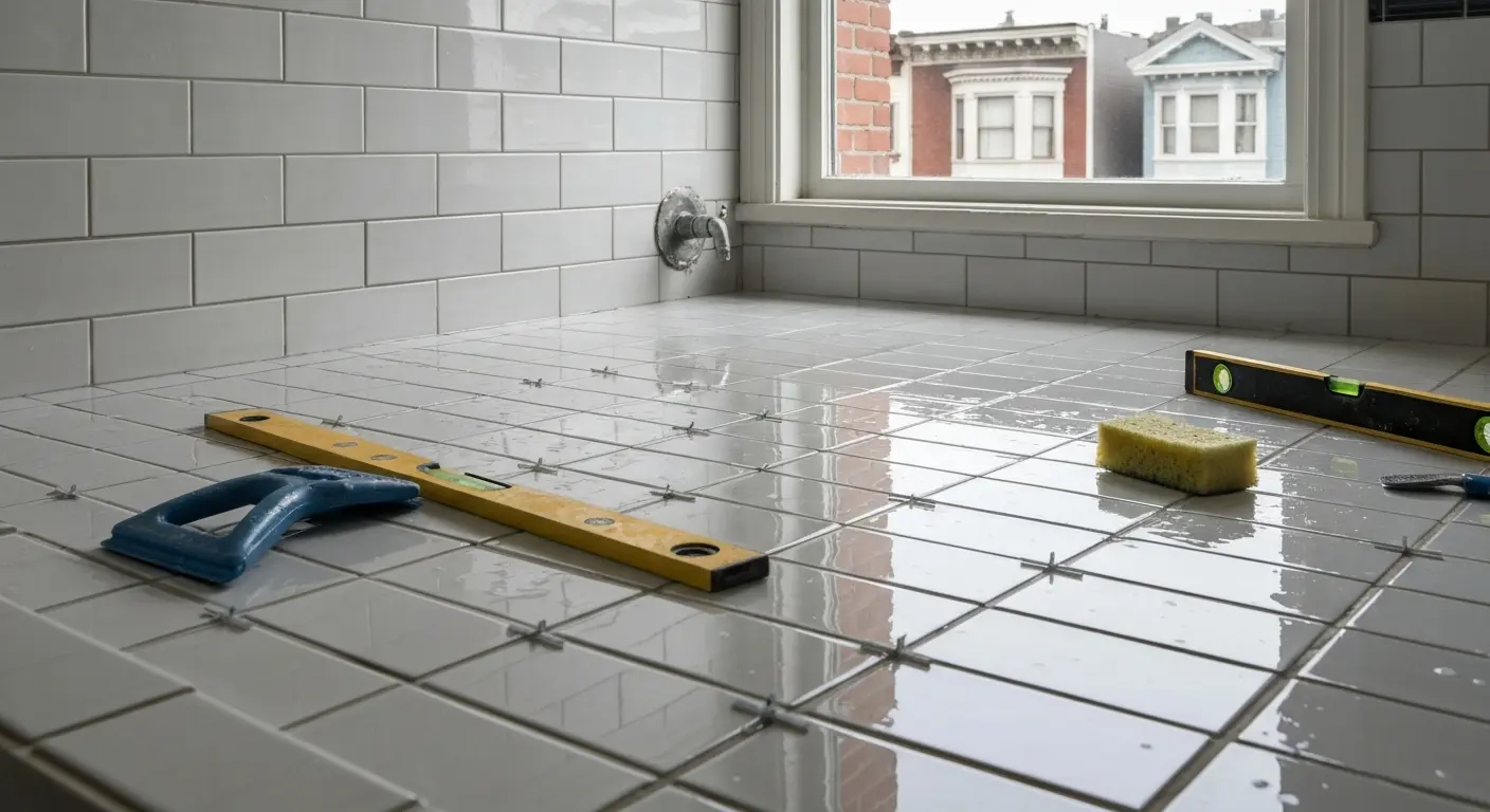 Shower tile installation