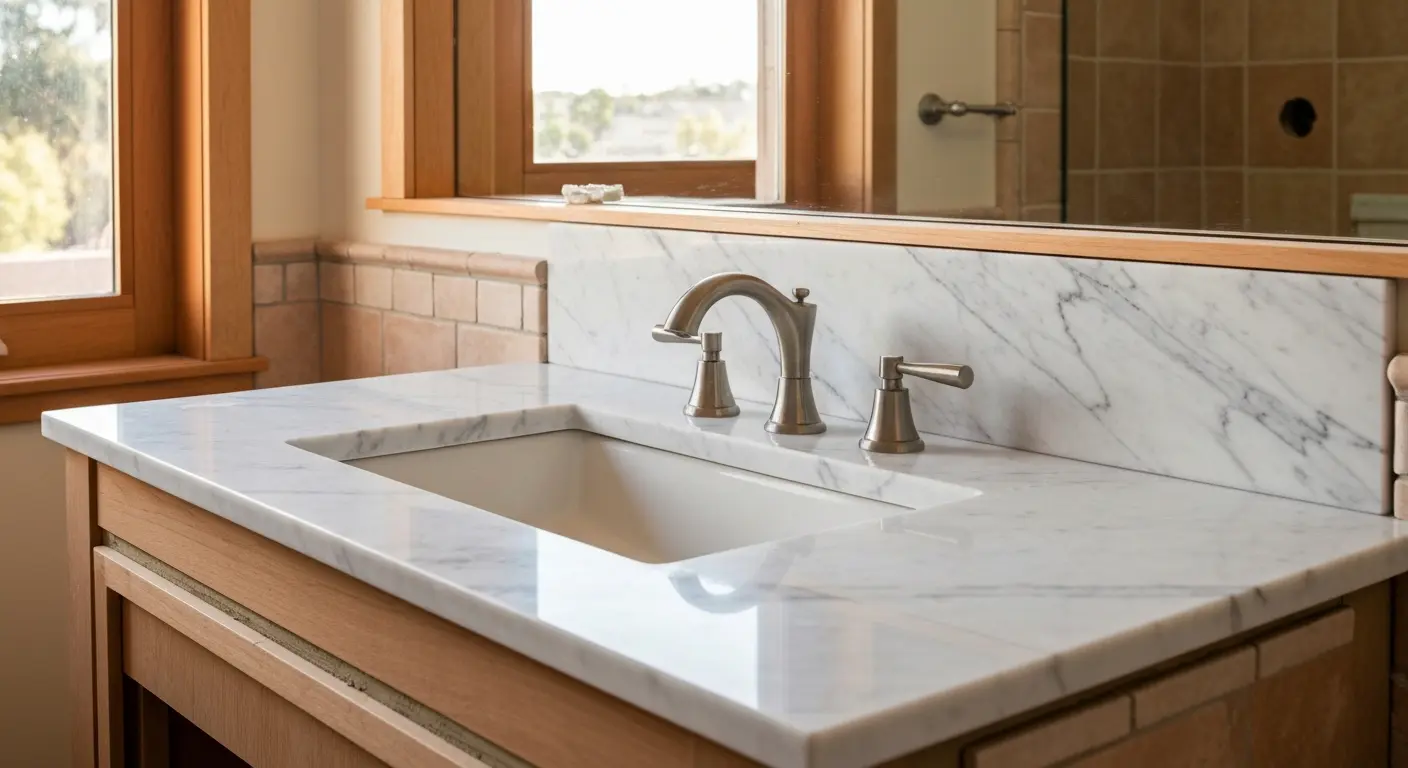 Marble bathroom vanity