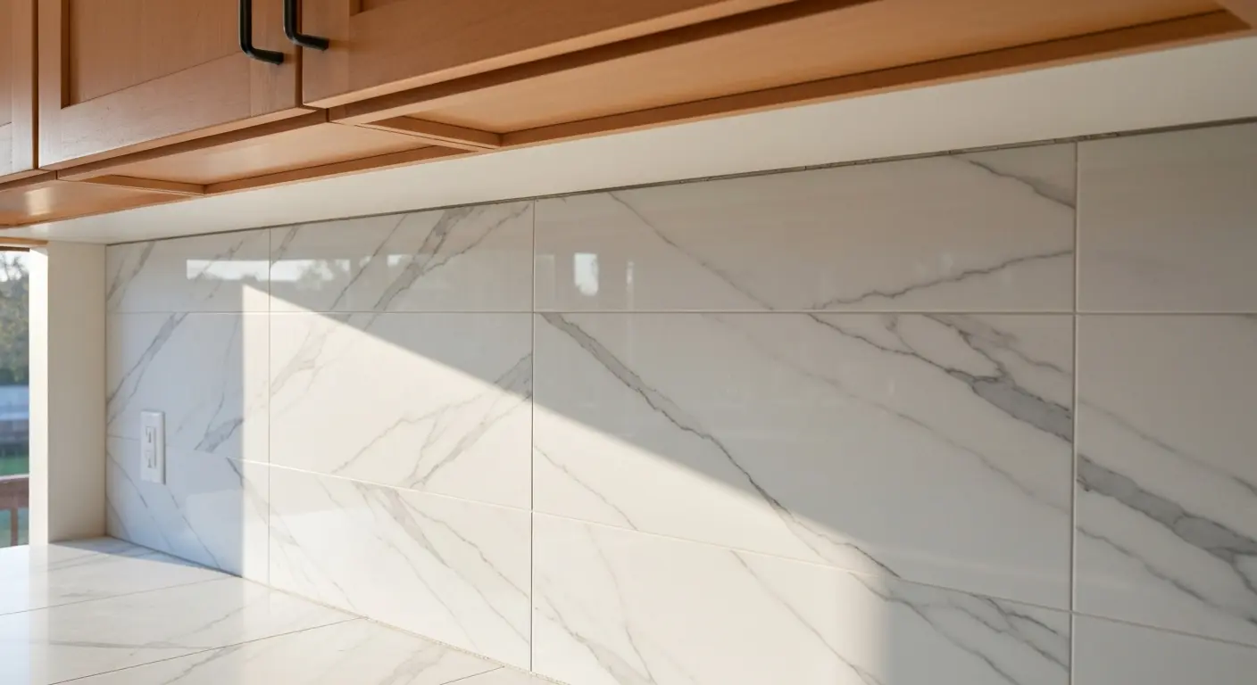 Natural stone marble kitchen backsplash