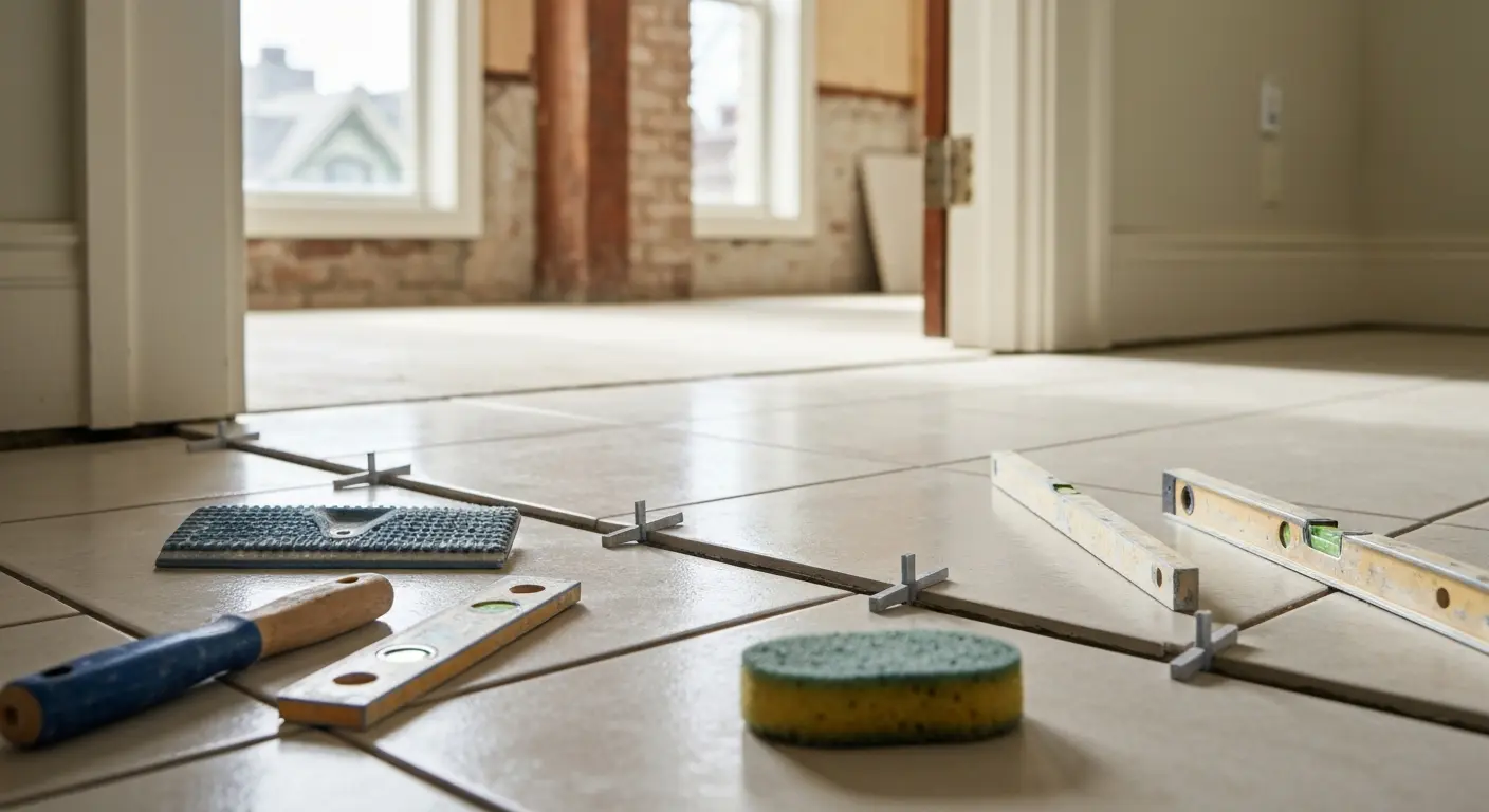 Tile flooring installation