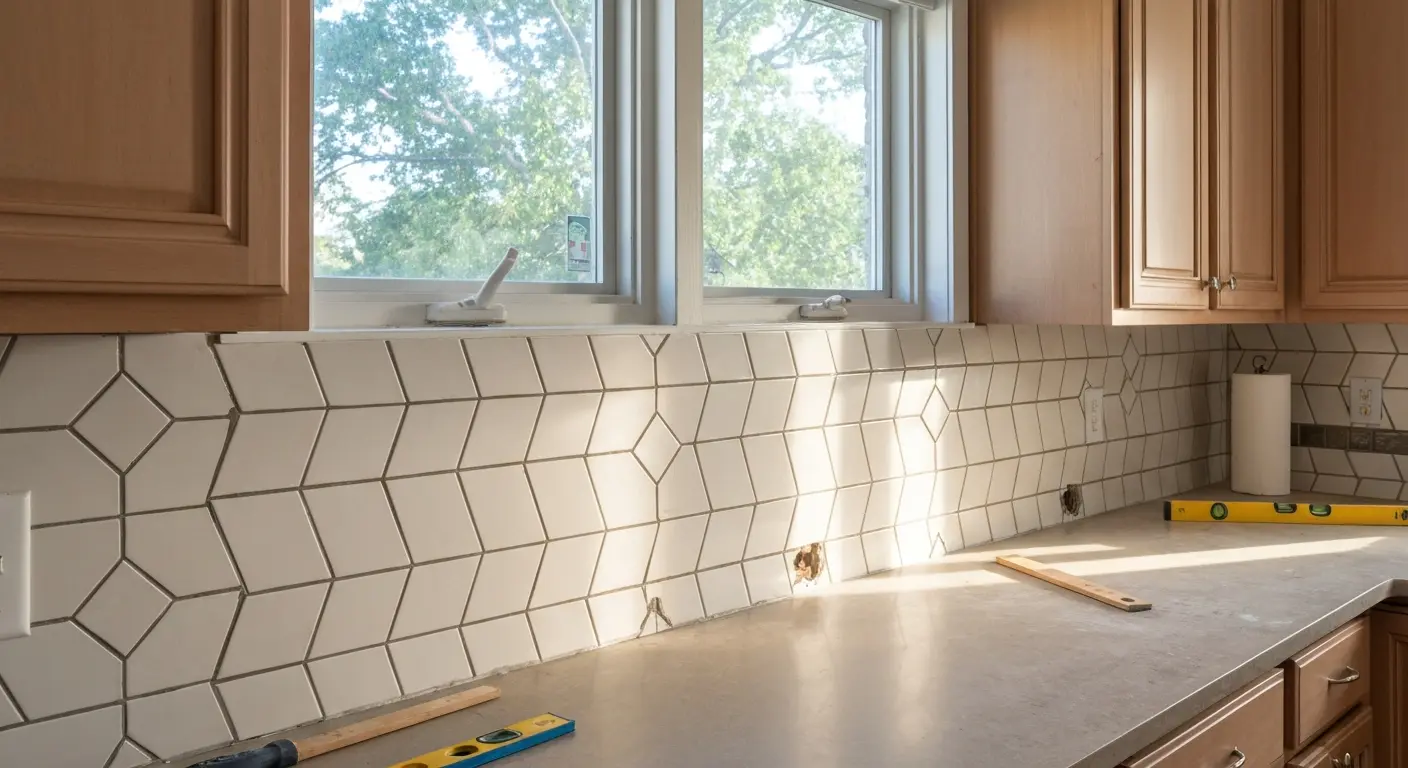 Kitchen backsplash installation