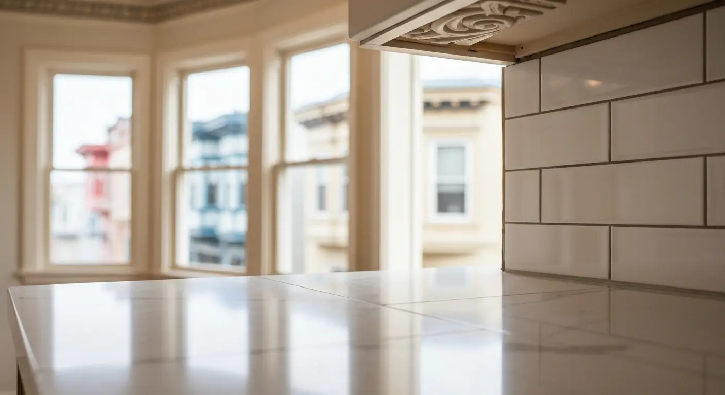 Kitchen backsplash and countertop