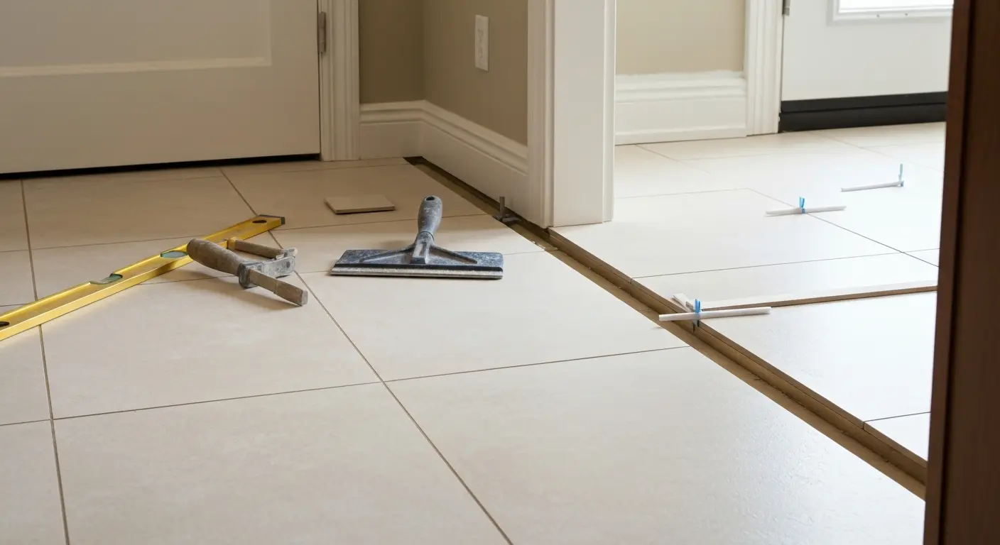 Tile flooring installation