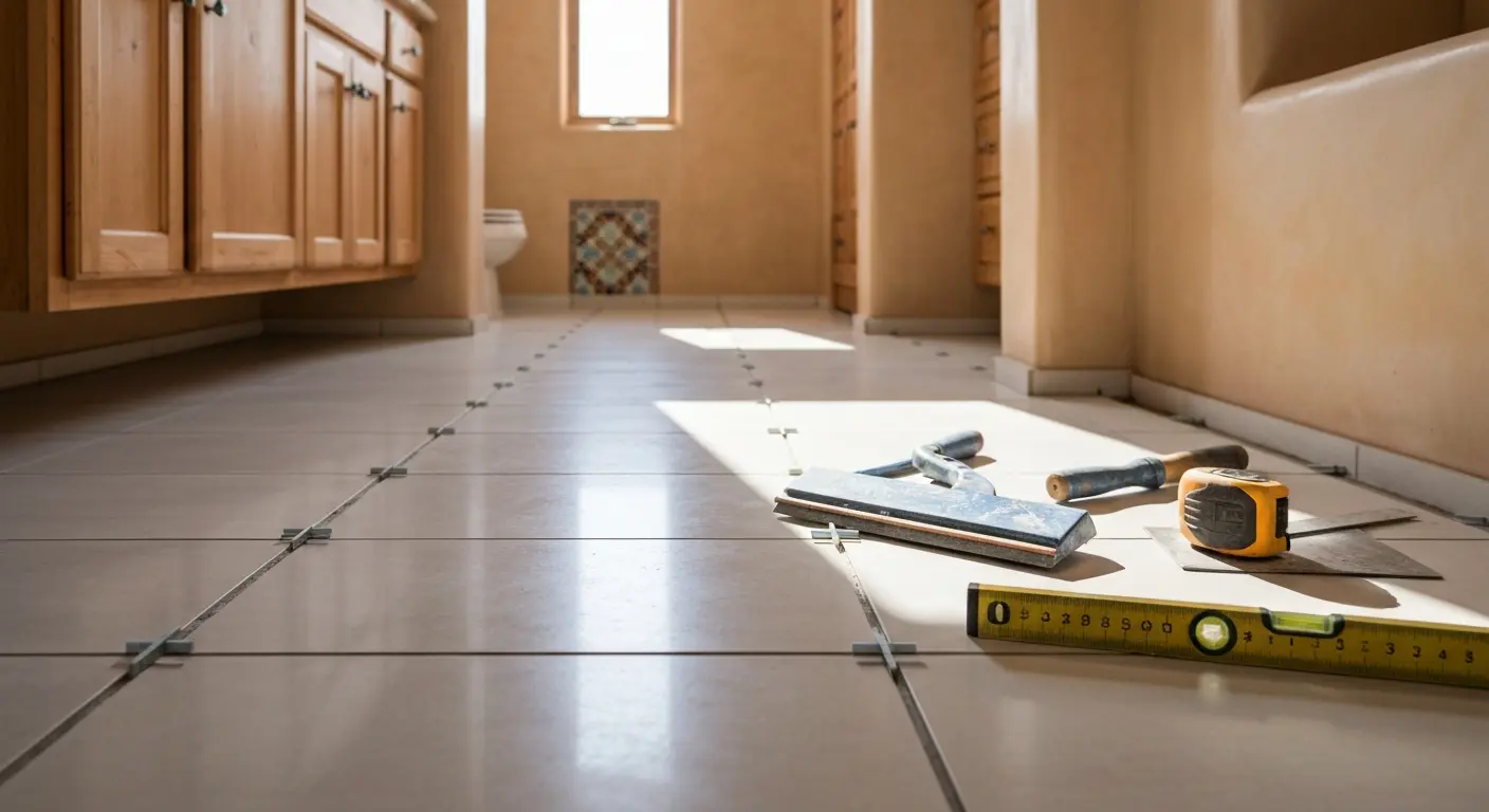 Bathroom tile installation