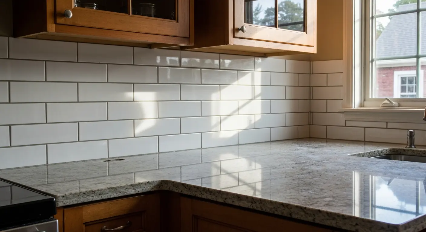 Kitchen backsplash and countertop tile