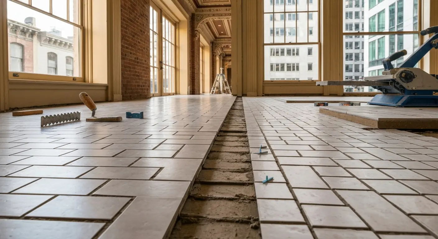 Floor tile installation