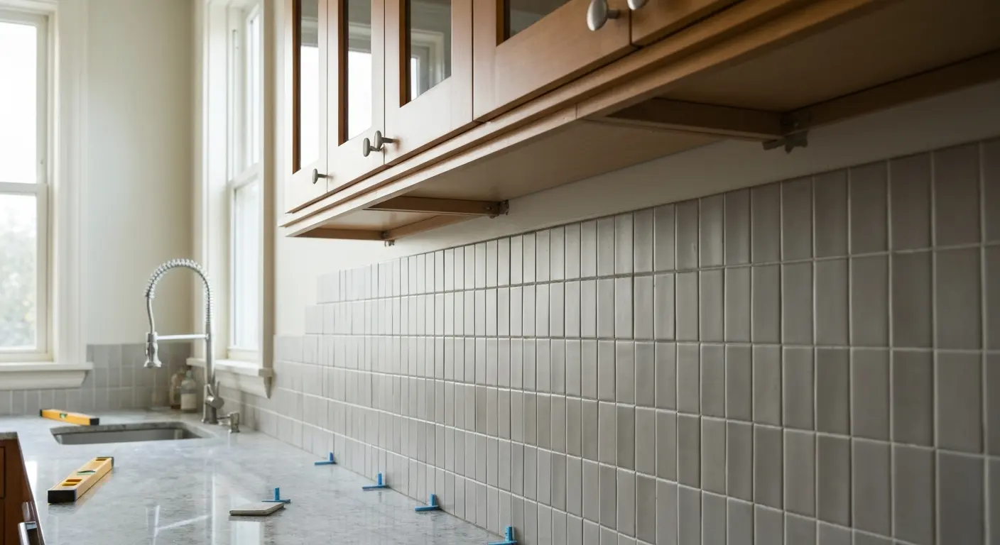 Kitchen backsplash installation