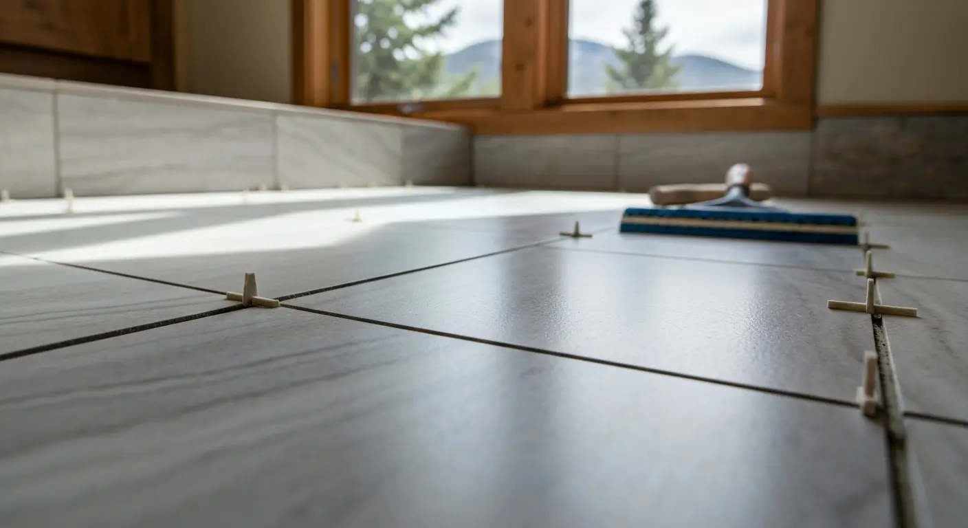 Bathroom floor tile installation