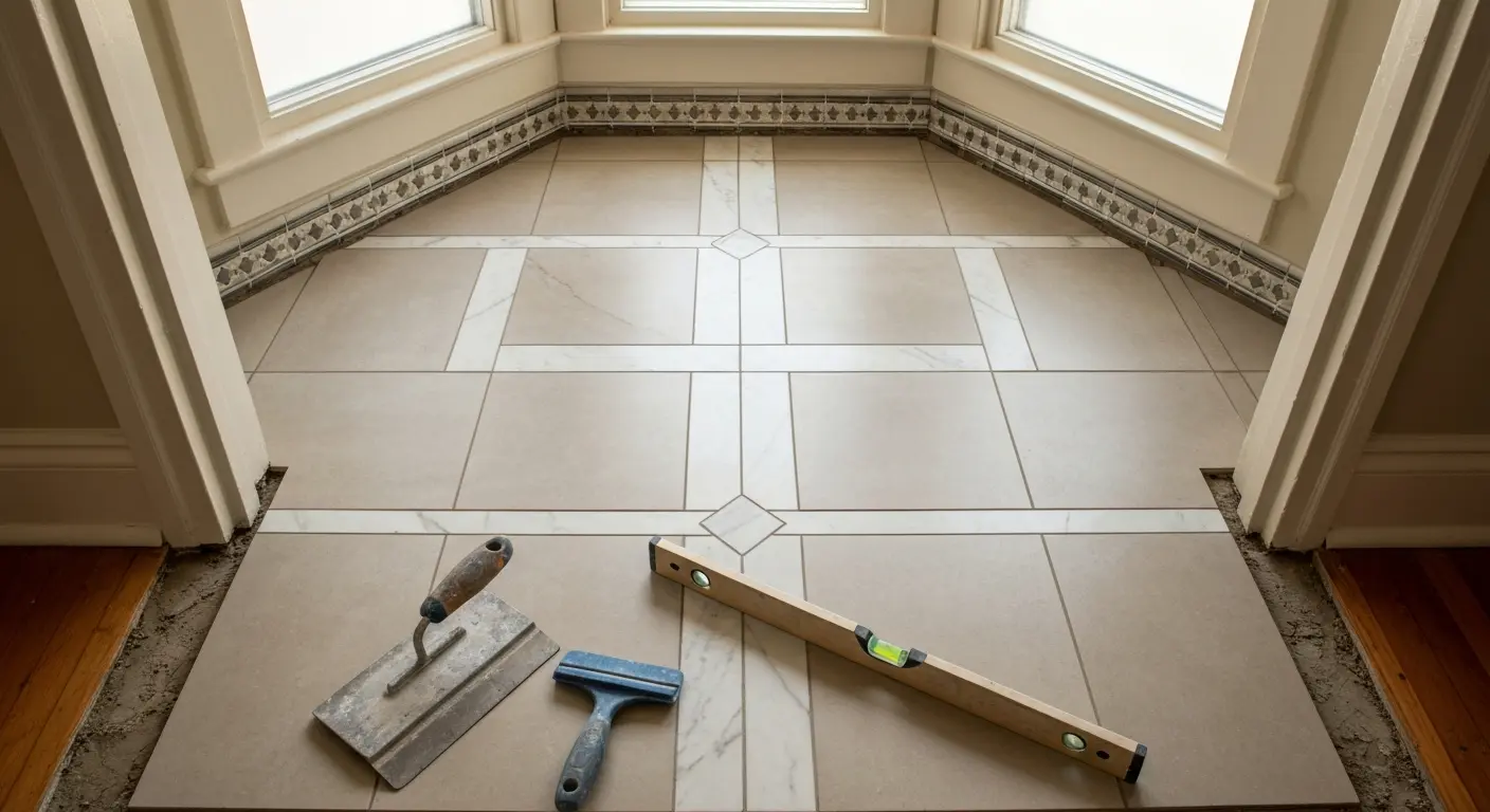 Bathroom tile installation