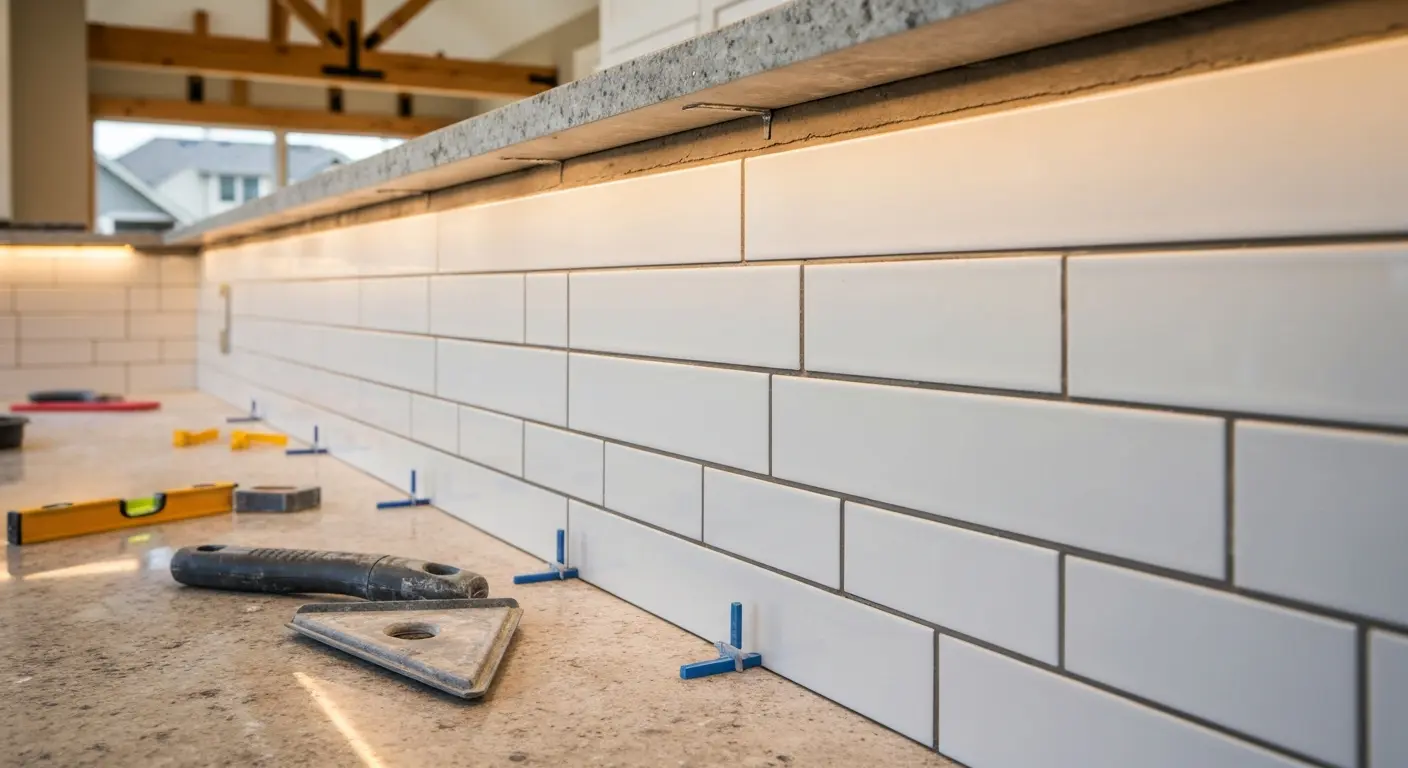 Kitchen backsplash tile installation