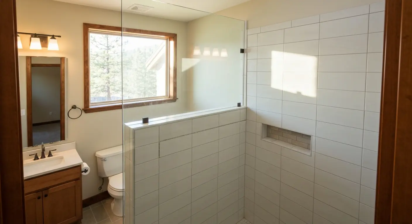 Shower tile installation project