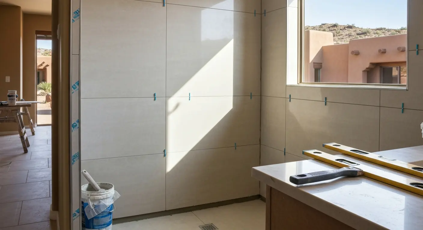 Bathroom tile installation