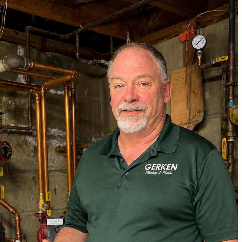 Brian Gerken on the job as a master plumber in Huntington, NY