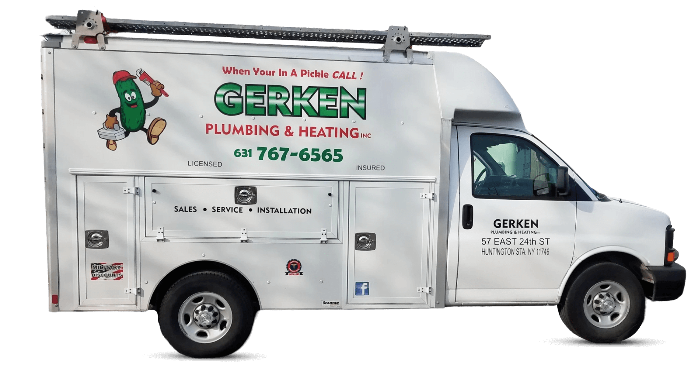 Gerken Plumbing Service Van with Pickle Mascot