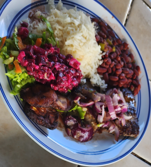 Traditional Costa Rican casado meal