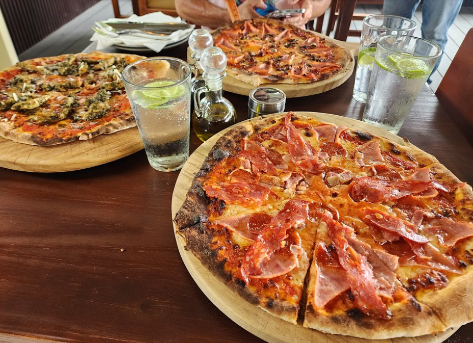 Wood-fired pizza discovered while traveling with Sergio