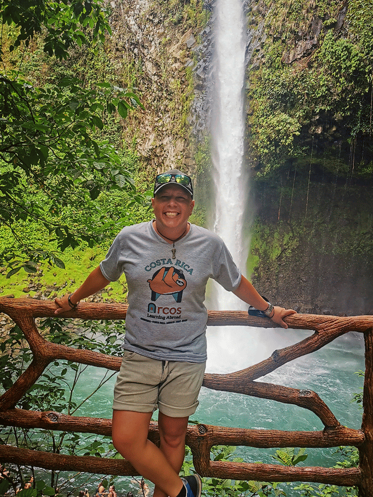 Sergio at a waterfall in Costa Rica