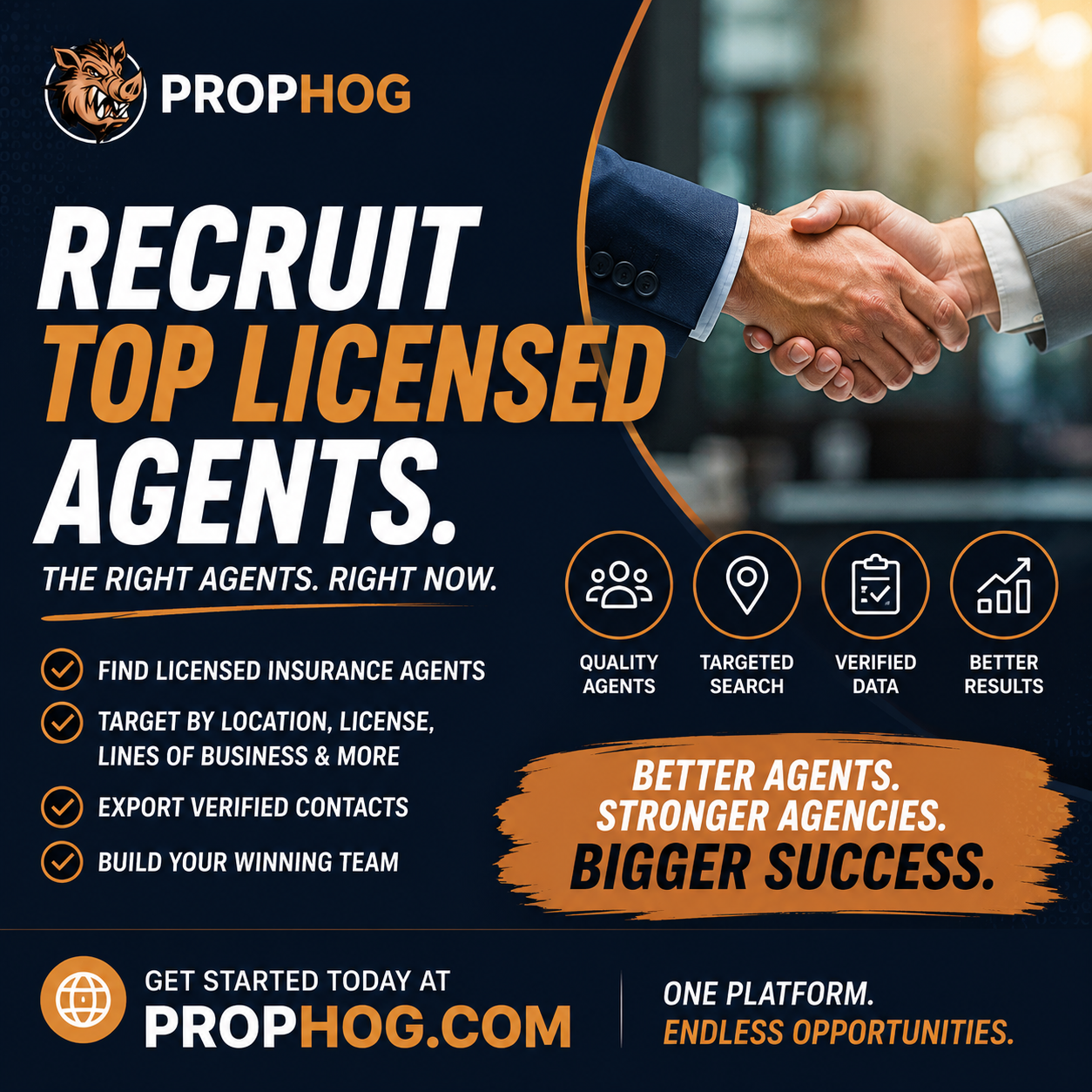 recruit licensed insurance agents faster with PropHog