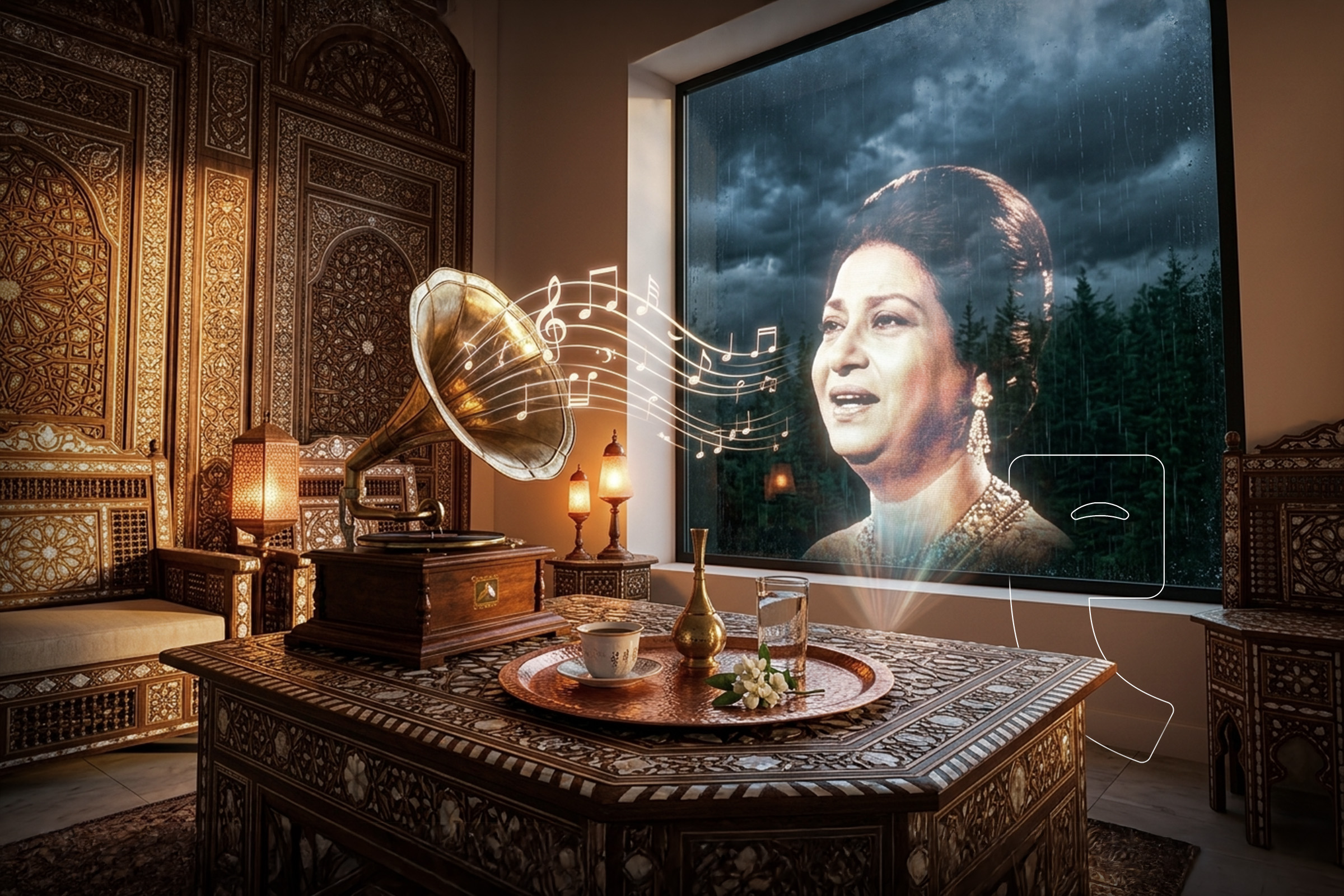 Umm Kalthoum in performance, iconic example of Tarab in Arabic music Umm Kalthoum in performance, iconic example of Tarab in Arabic music