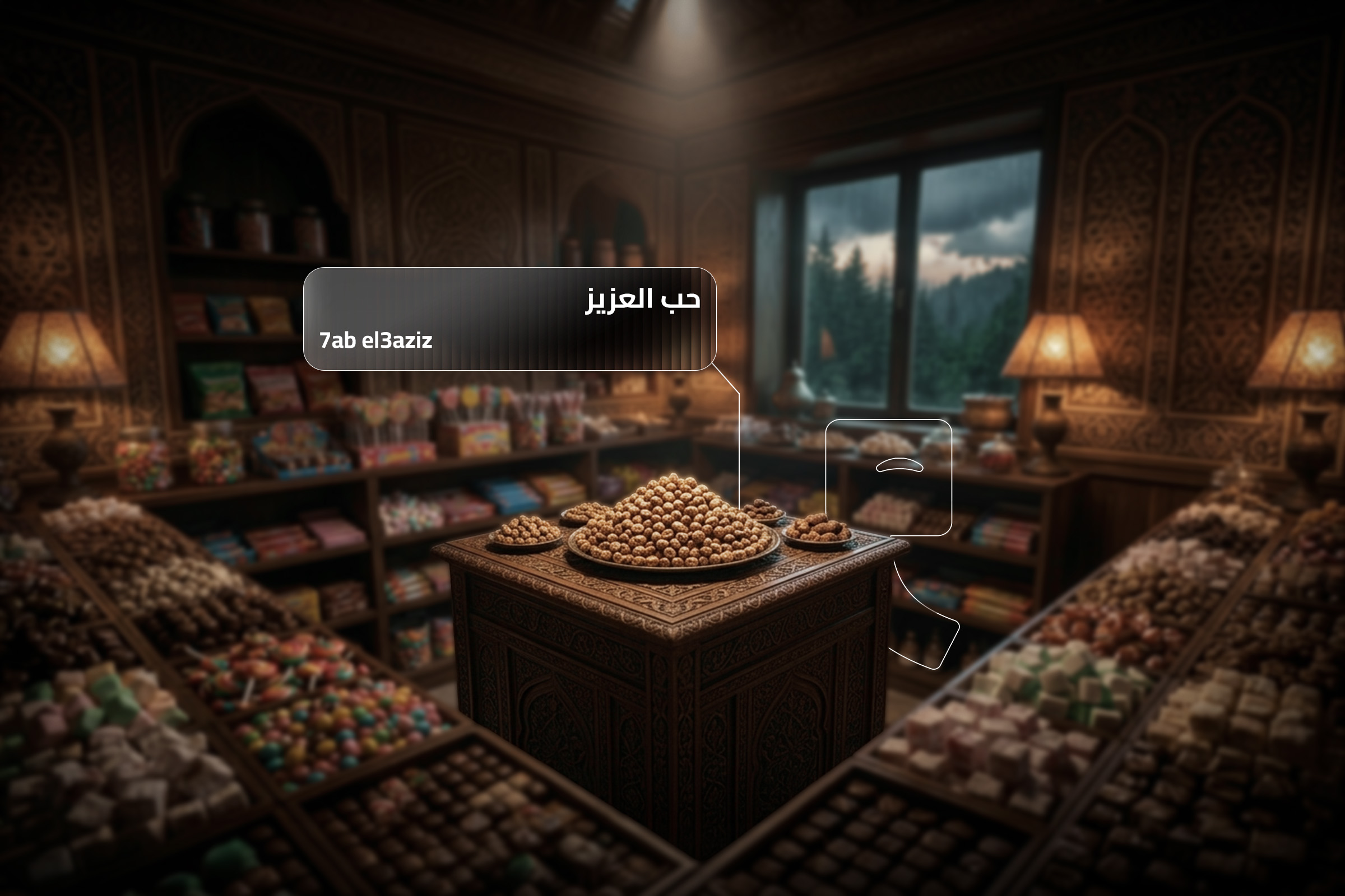 Hab Al Aziz (حب العزيز), a classic Syrian childhood treat made from tiger nuts, displayed in a traditional sweets shop. Hab Al Aziz (حب العزيز), a classic Syrian childhood treat made from tiger nuts, displayed in a traditional sweets shop.
