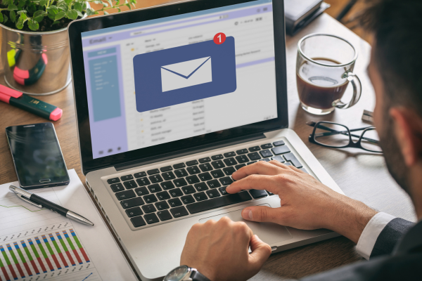Illustration showing multiple communication channels connected into one inbox