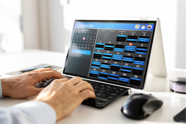  Customer booking an appointment through an online scheduling page.