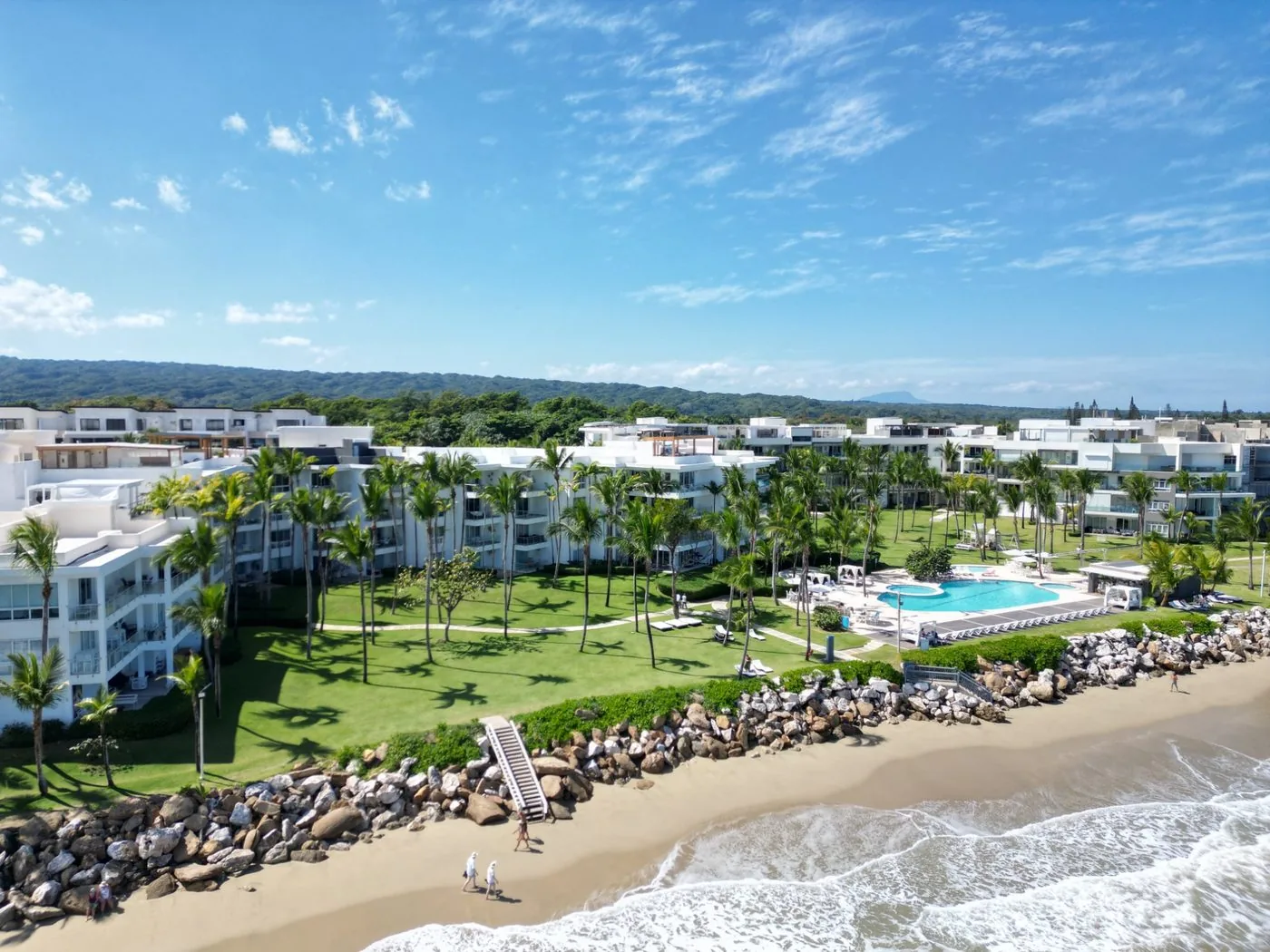 Aerial view of Seawinds Punta Goleta beachfront, Cabarete, Dominican Republic
