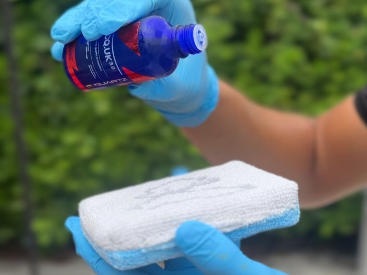 Professional ceramic coating application on vehicle paint in Miami FL