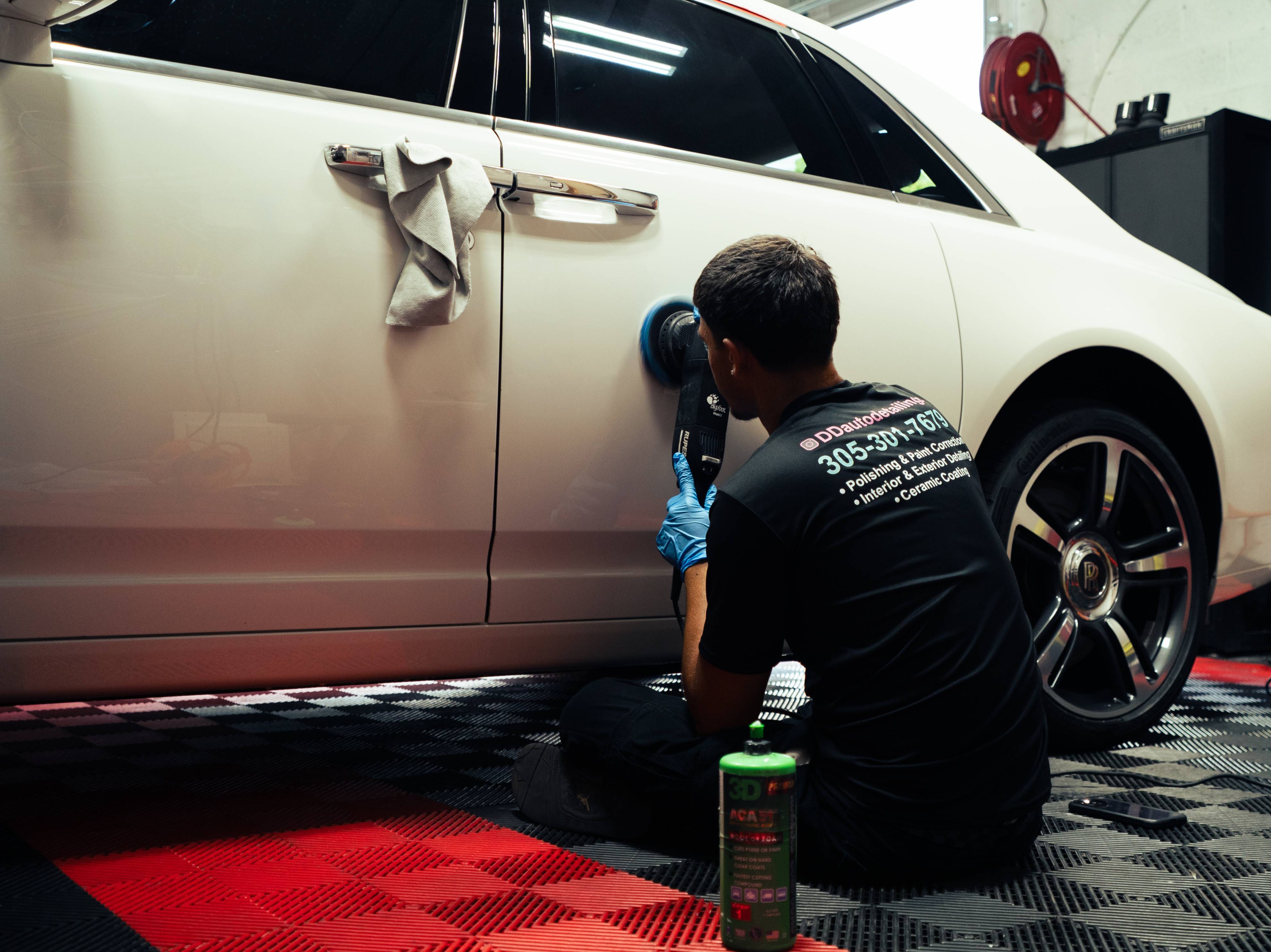 Vehicle paint with swirl marks and scratches before paint correction Miami FL