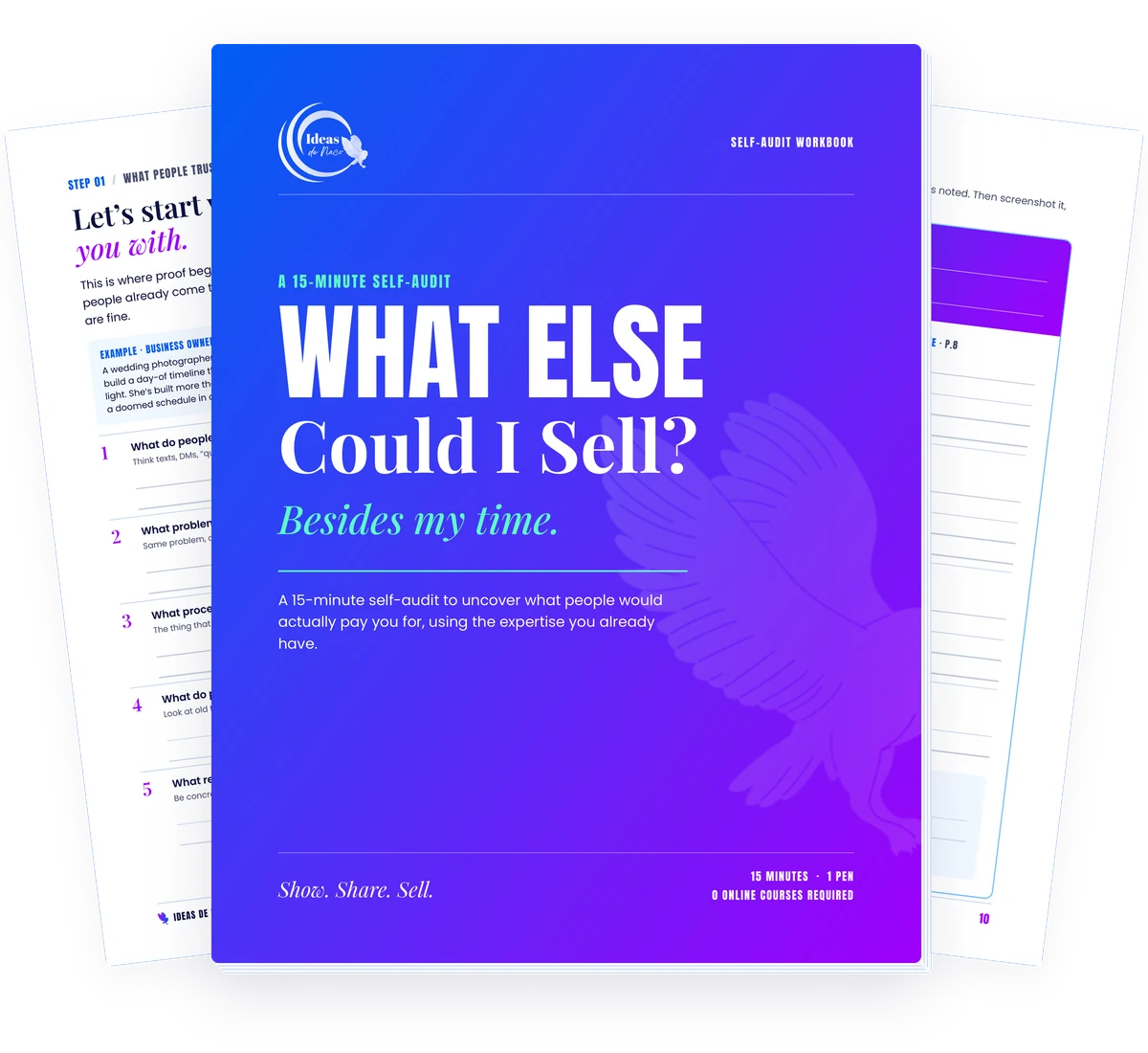 What Else Could I Sell? workbook cover with two inside pages fanned behind it