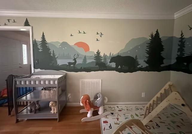 Leaves mural