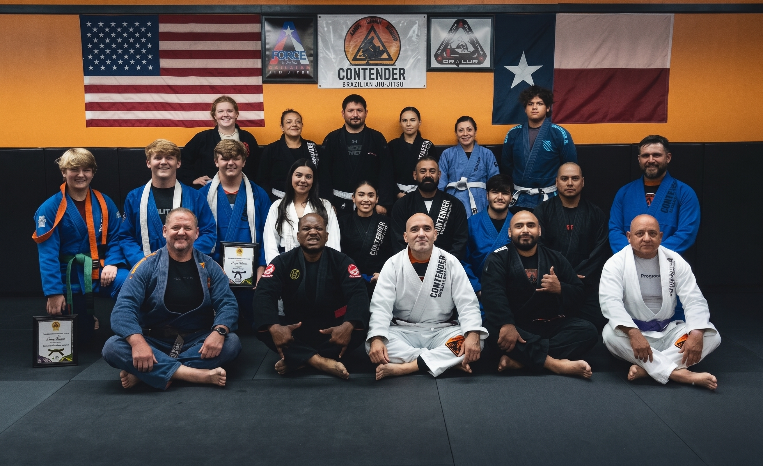 Contender BJJ founders on the mat