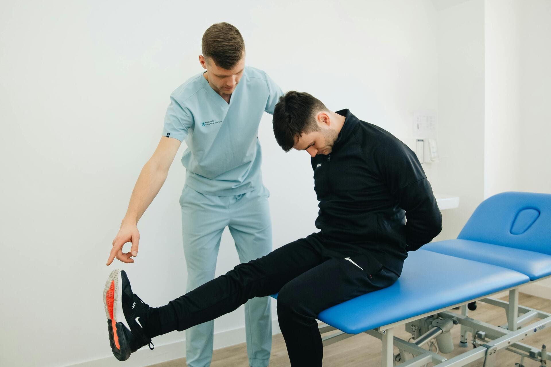 Physiotherapist assessing a patient for dizziness and balance in Hamilton