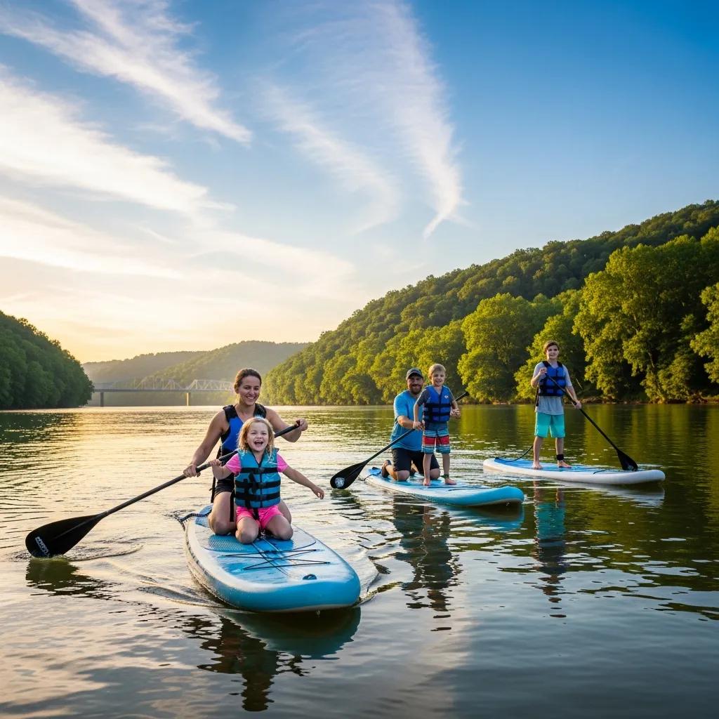 family-paddleboarding-on-the-kanawha-river-highlighting-family-friendly-water-activities-in-charleston-wv