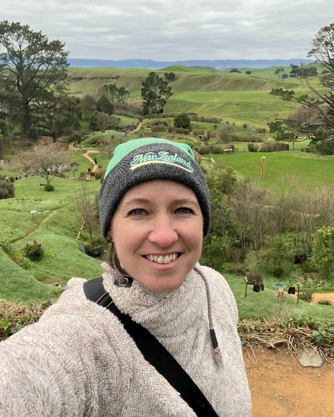 Bonnie Jean Schaefer at Hobbiton in New Zealand